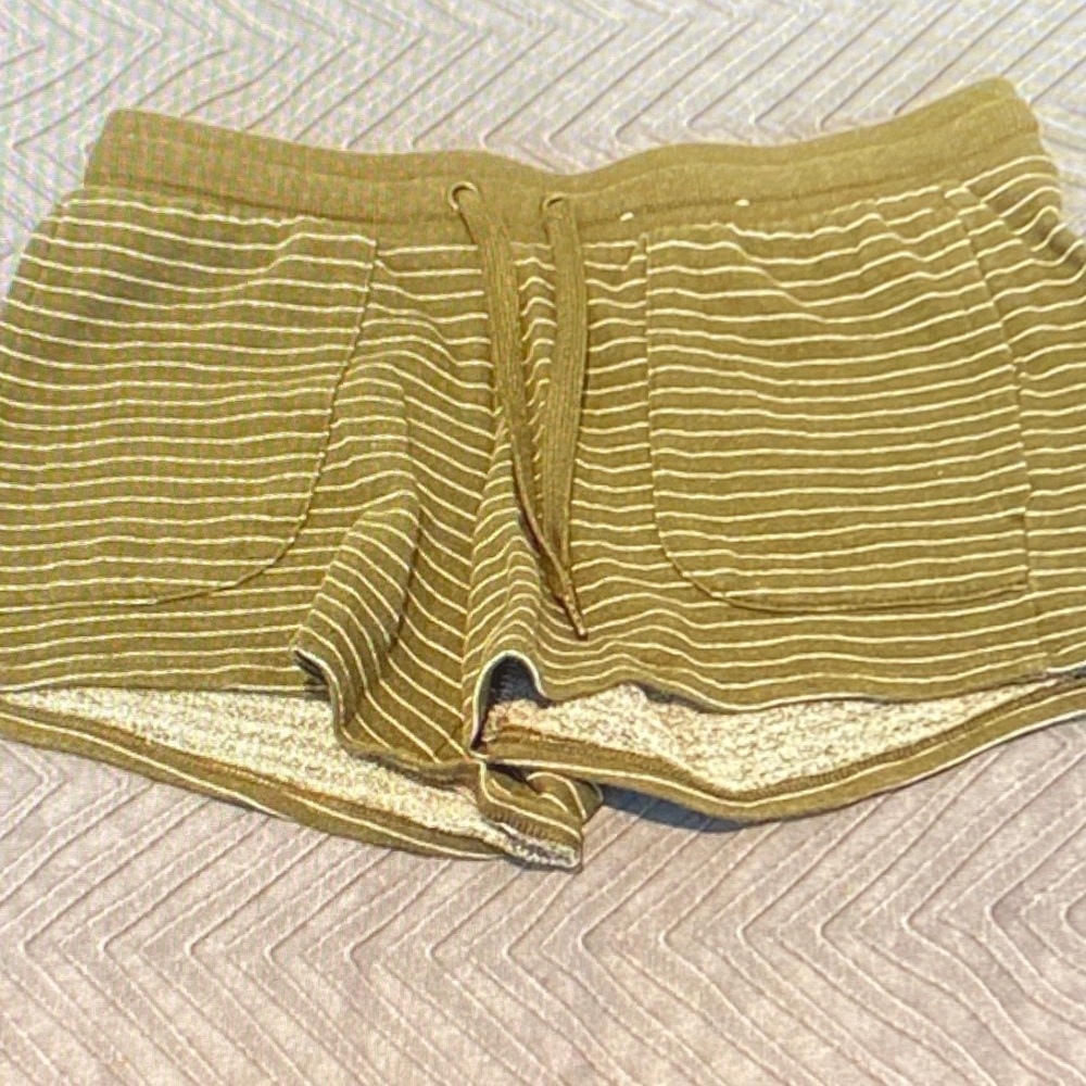 Olive Striped Women's Shorts